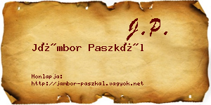 Jámbor Paszkál névjegykártya