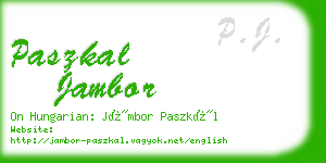 paszkal jambor business card